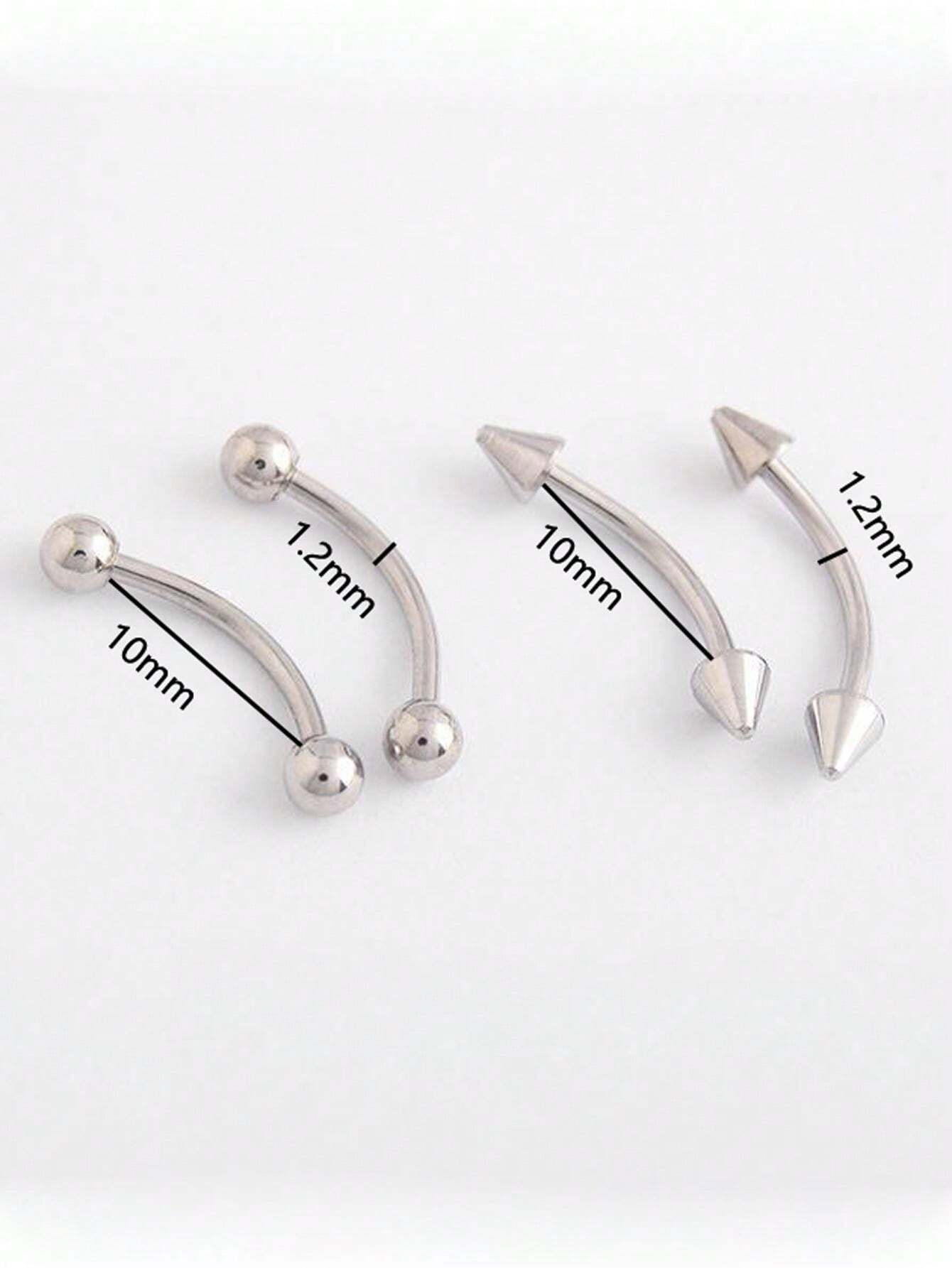 13266 1b-014 Piercing de ceja de barra curva 4 Pzas