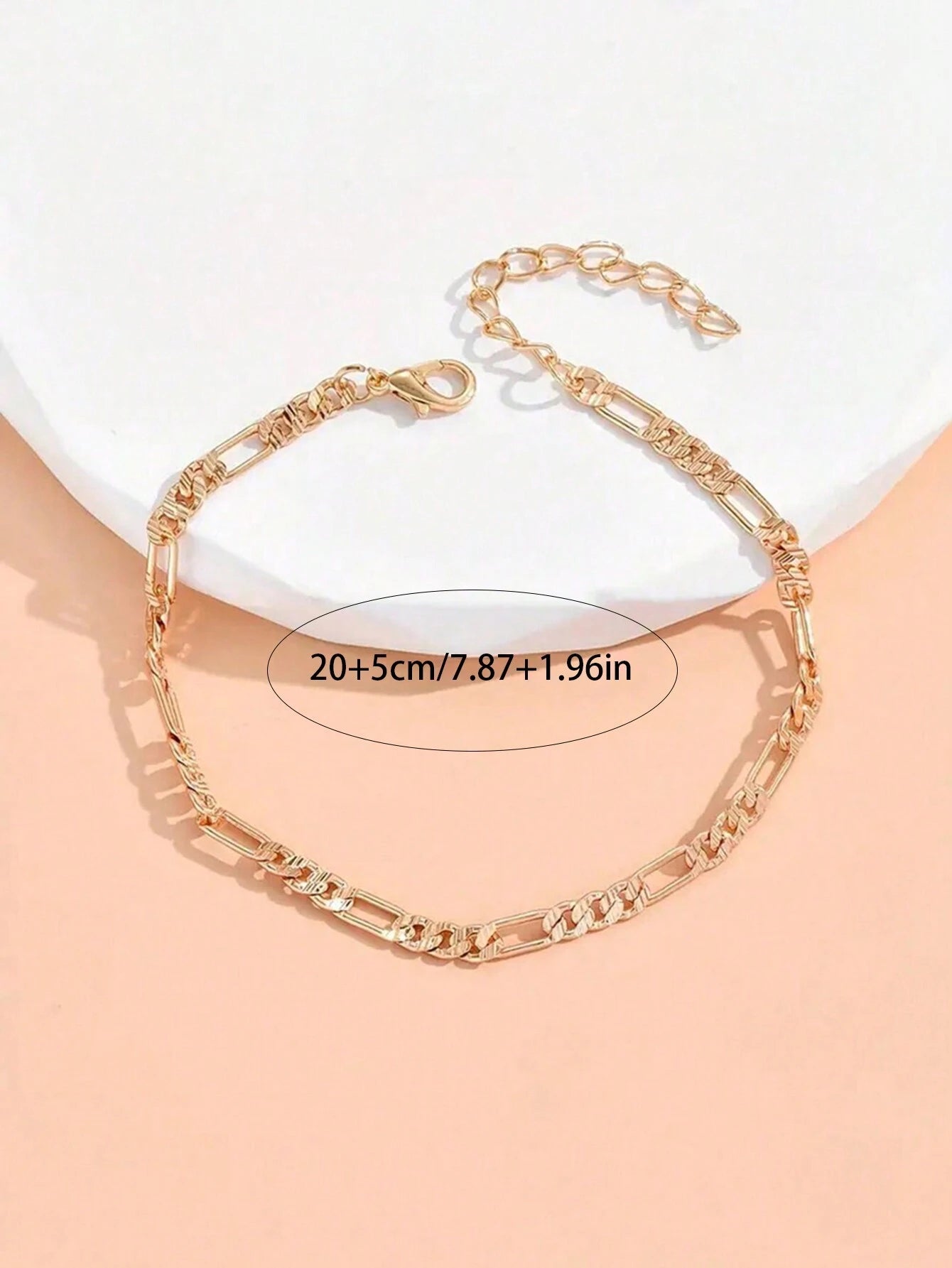 13269 2b-02-04 Tobillera minimalista chapada en oro 1 Pza