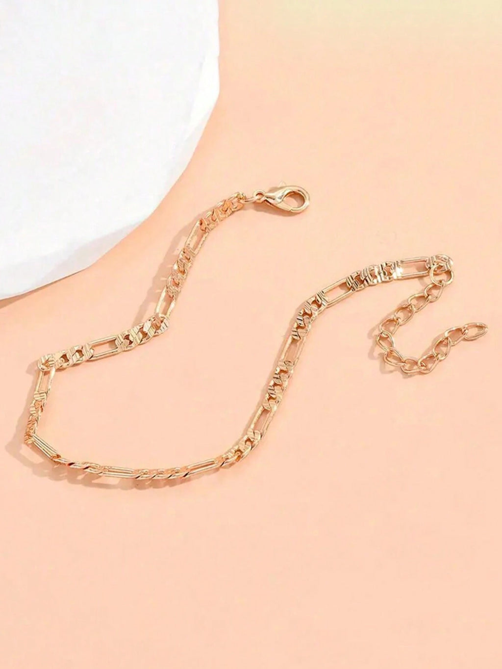 13269 2b-02-04 Tobillera minimalista chapada en oro 1 Pza