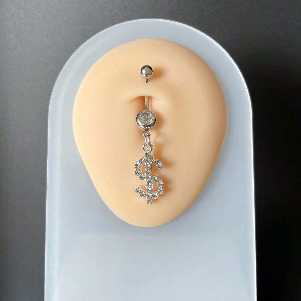 13270 1b-014 Anillo de ombligo de signo de dólar 1 Pza