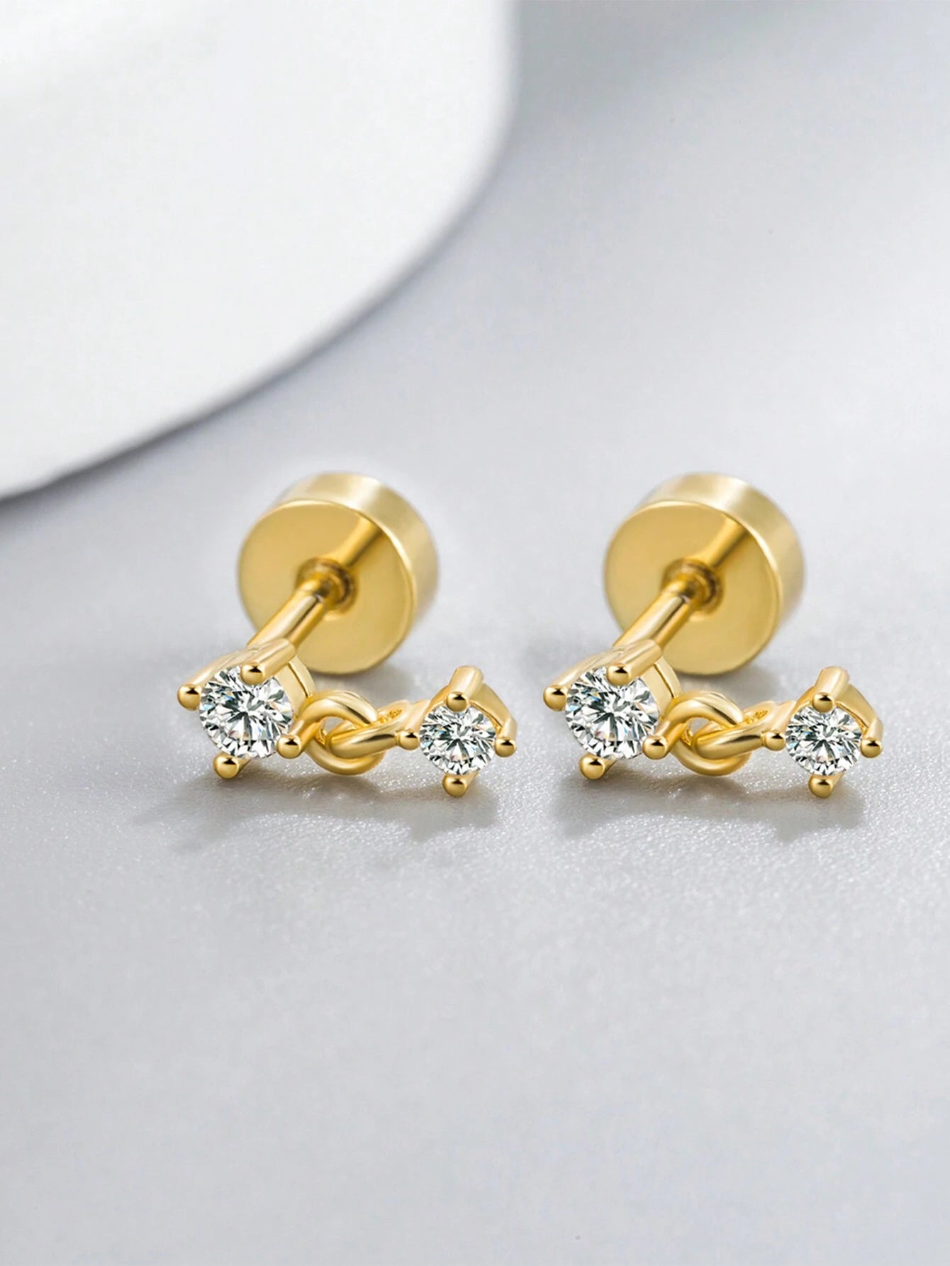 14328 1b-01-01 Aretes de botón 1 Par