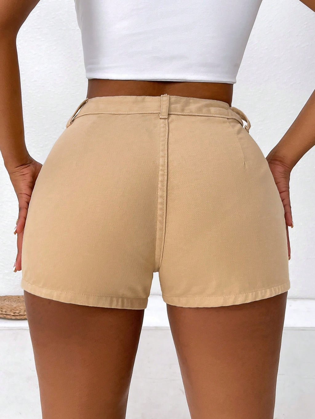 19529 1a-114 Shorts casuales plisados de mezclilla 1 Pza