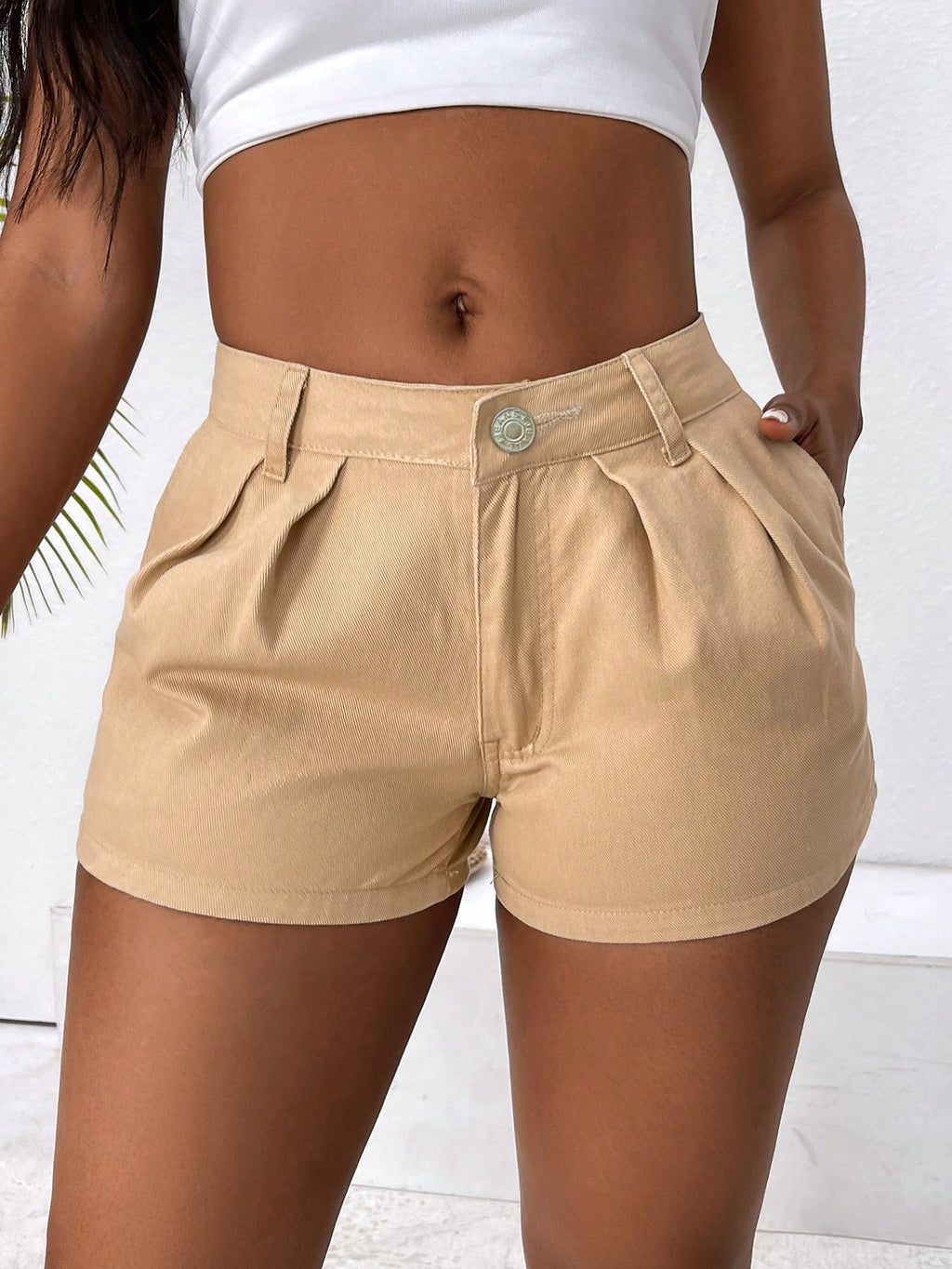 19529 1a-114 Shorts casuales plisados de mezclilla 1 Pza