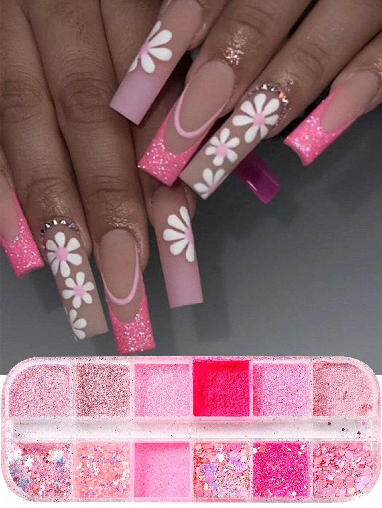 15249 1b-041 12 Lentejuelas brillantes de uñas 1 Pza