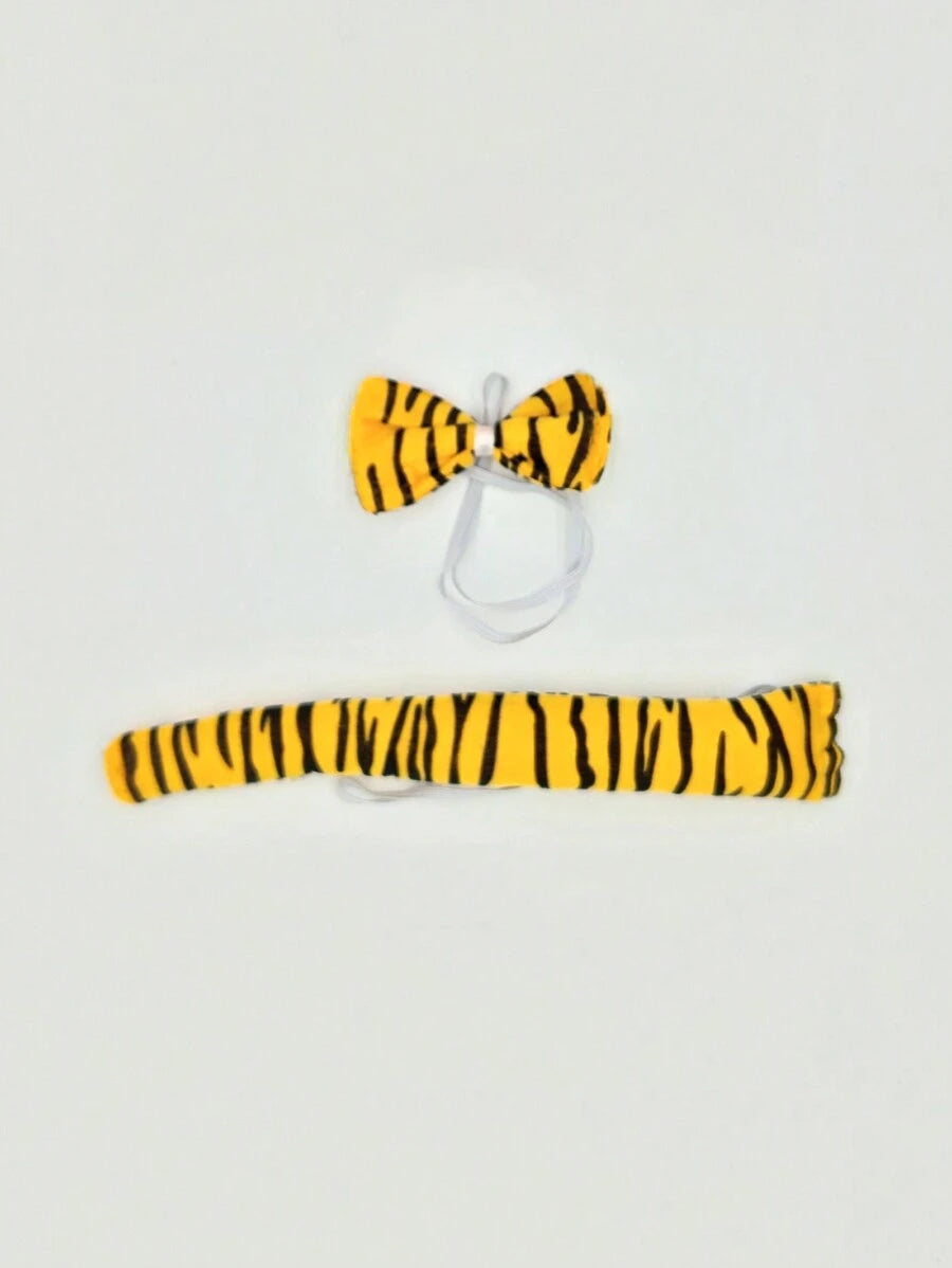 12945 1a-073 Diademas 3 pzs de estampado de tigre