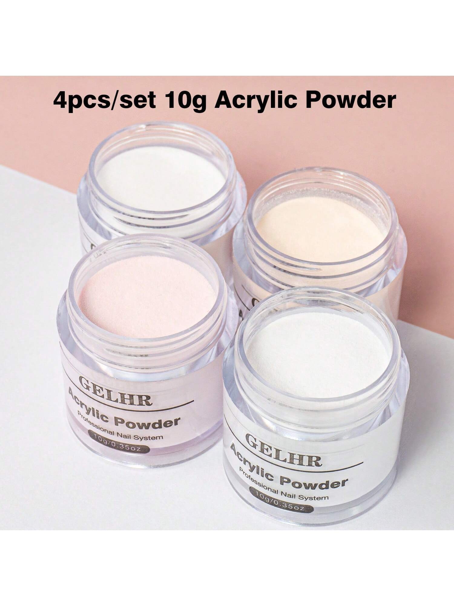 15256 1b-029 Polvos para uñas de acrílico 4 Pzas