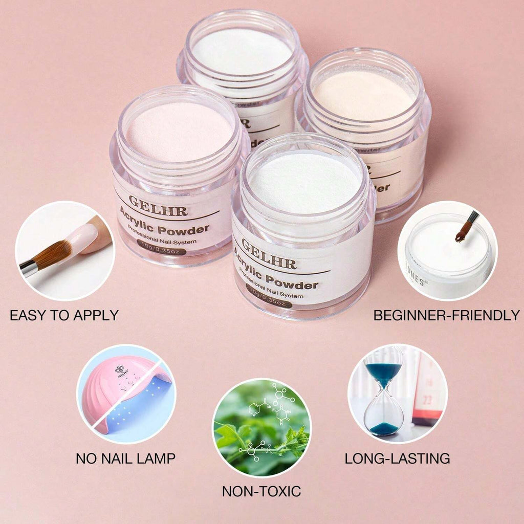 15256 1b-029 Polvos para uñas de acrílico 4 Pzas