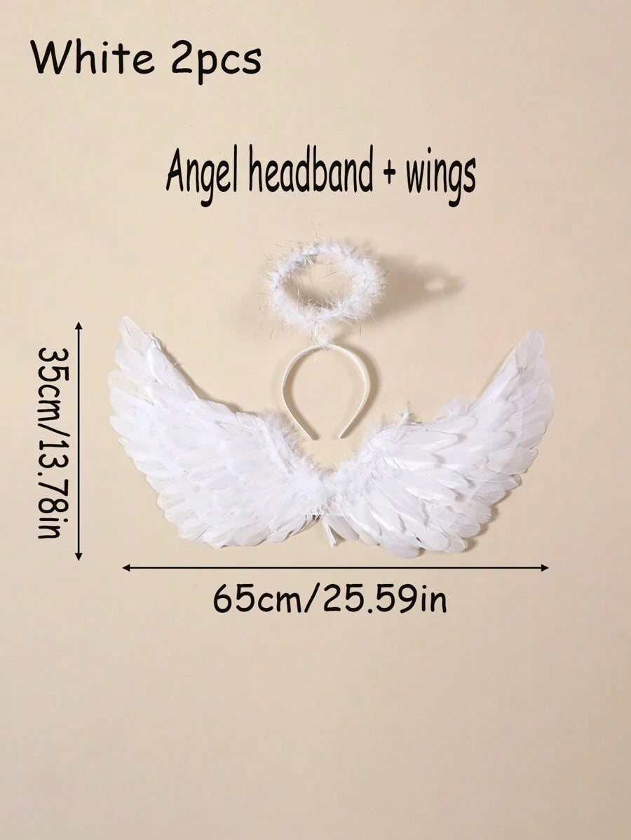 15029 1c-005 Conjunto de 2 piezas de alas de ángel y diadema adecuado para baile
