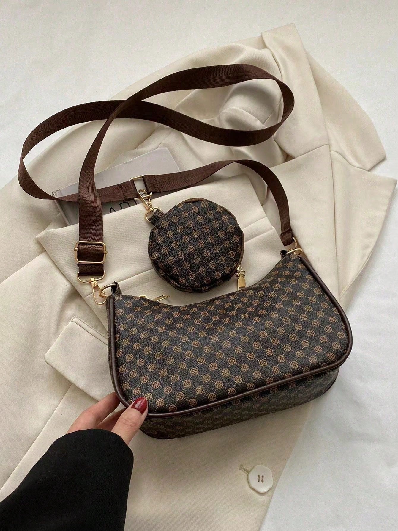 14617 1c-03-10 Bolso Diseño Geométrico 2 Pzas