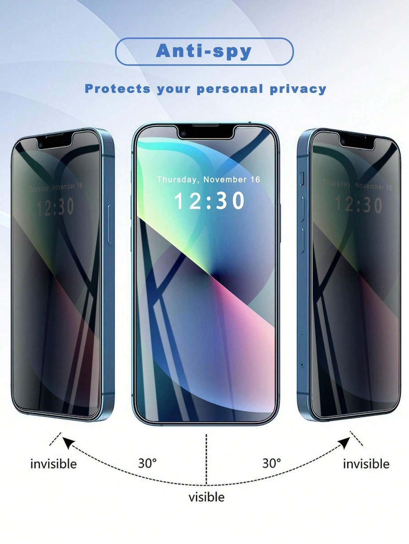 13982 2t-ProPa Protector pantalla vidrio templado antiespía 2 Pzas