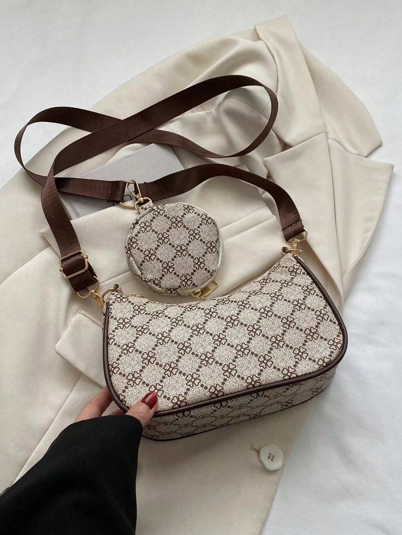 14618 1c-01-03 Bolso patrón geométrico 2 Pzas