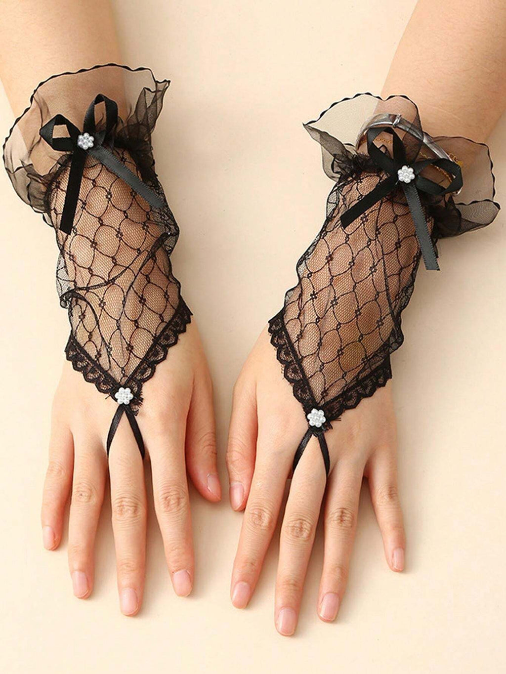 13377 1b-062 1 par de guantes de encaje