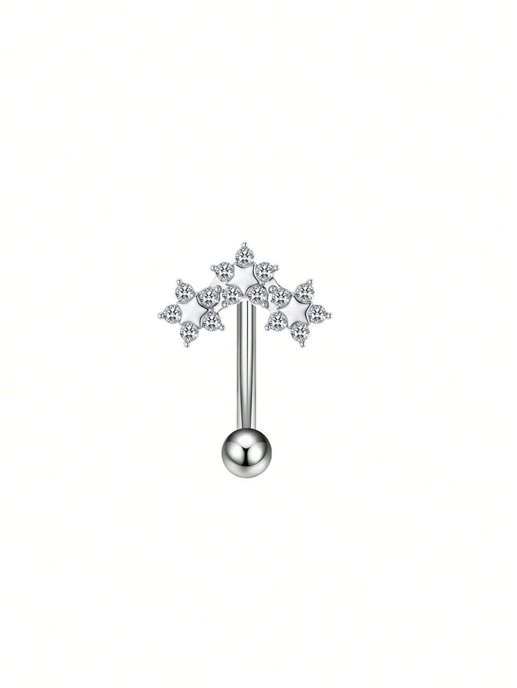15301 1b-052 1 pieza Anillo de ceja curvado con bola y piedras preciosas