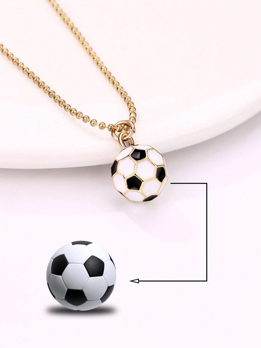 16651 1b-037 Collar con dije balón de fútbol niño 1 Pza