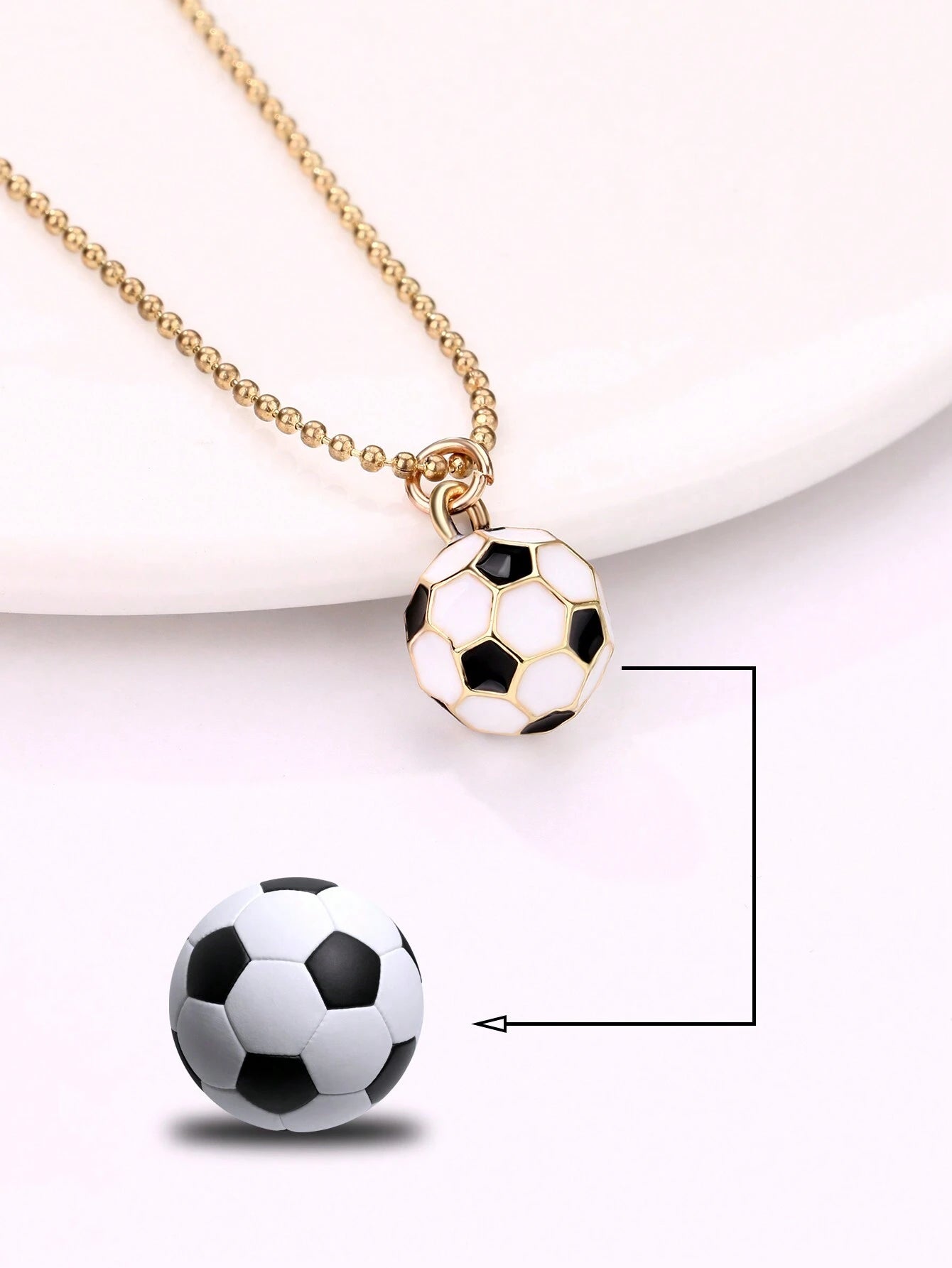 16651 1b-037 Collar con dije balón de fútbol niño 1 Pza