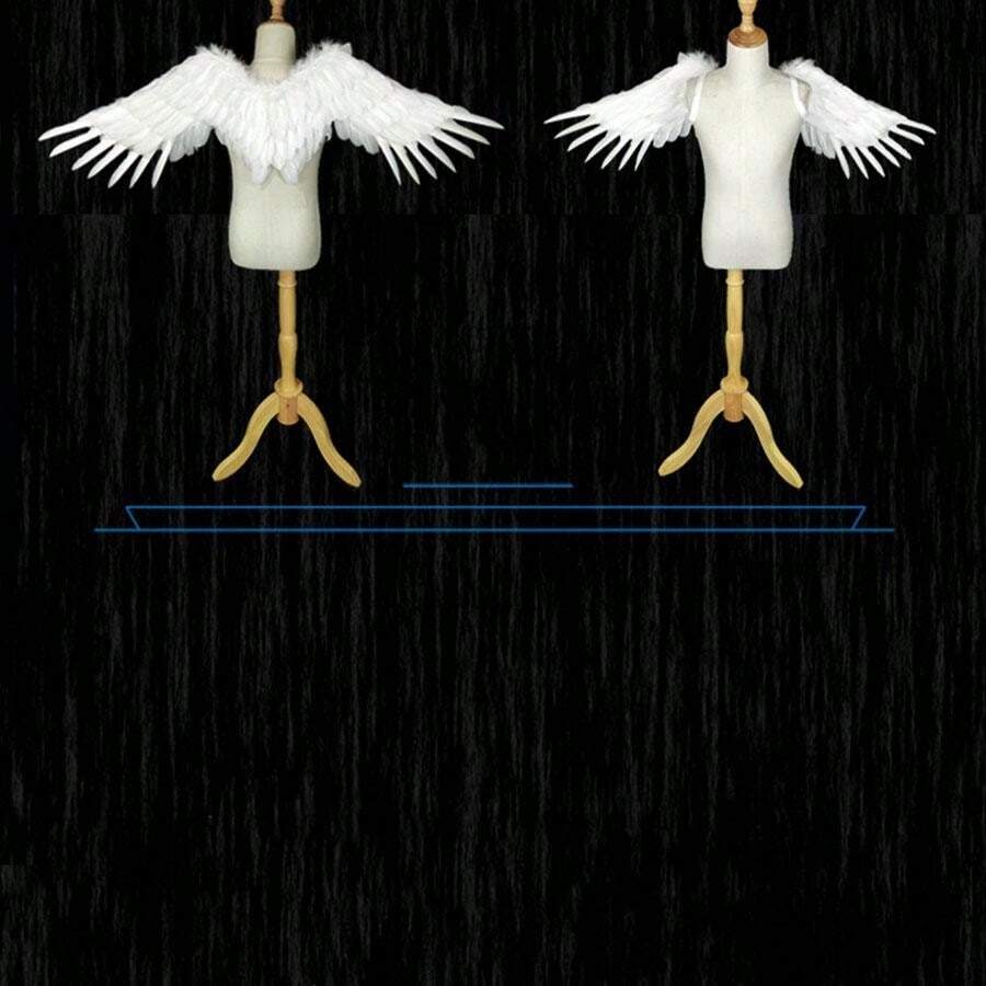 15038 1c-030 1 pieza Alas de ángel y diablo con plumas blancas