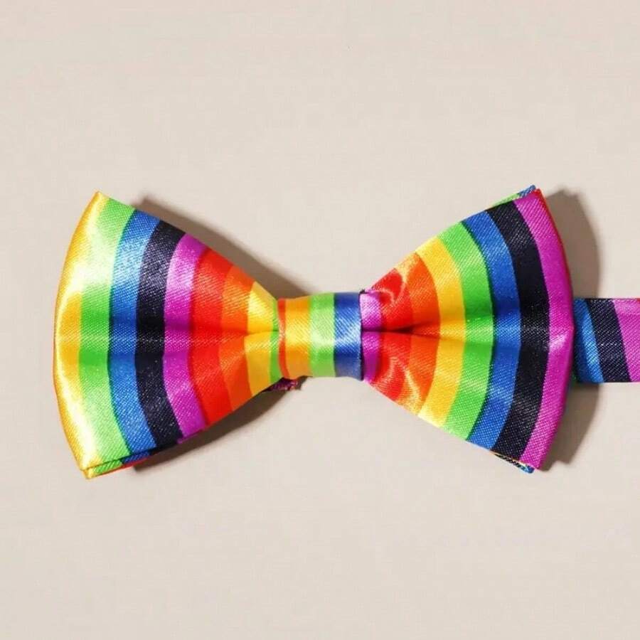 13522 1b-062 Corbata de lazo estilo arco arcoiris 1 Pza
