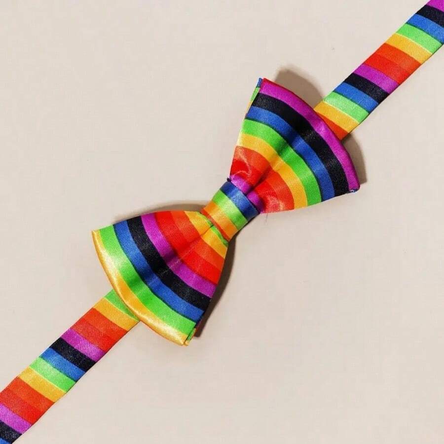 13522 1b-062 Corbata de lazo estilo arco arcoiris 1 Pza