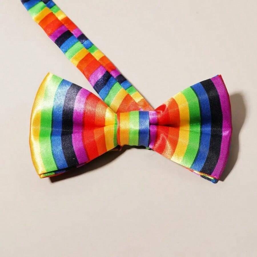 13522 1b-062 Corbata de lazo estilo arco arcoiris 1 Pza