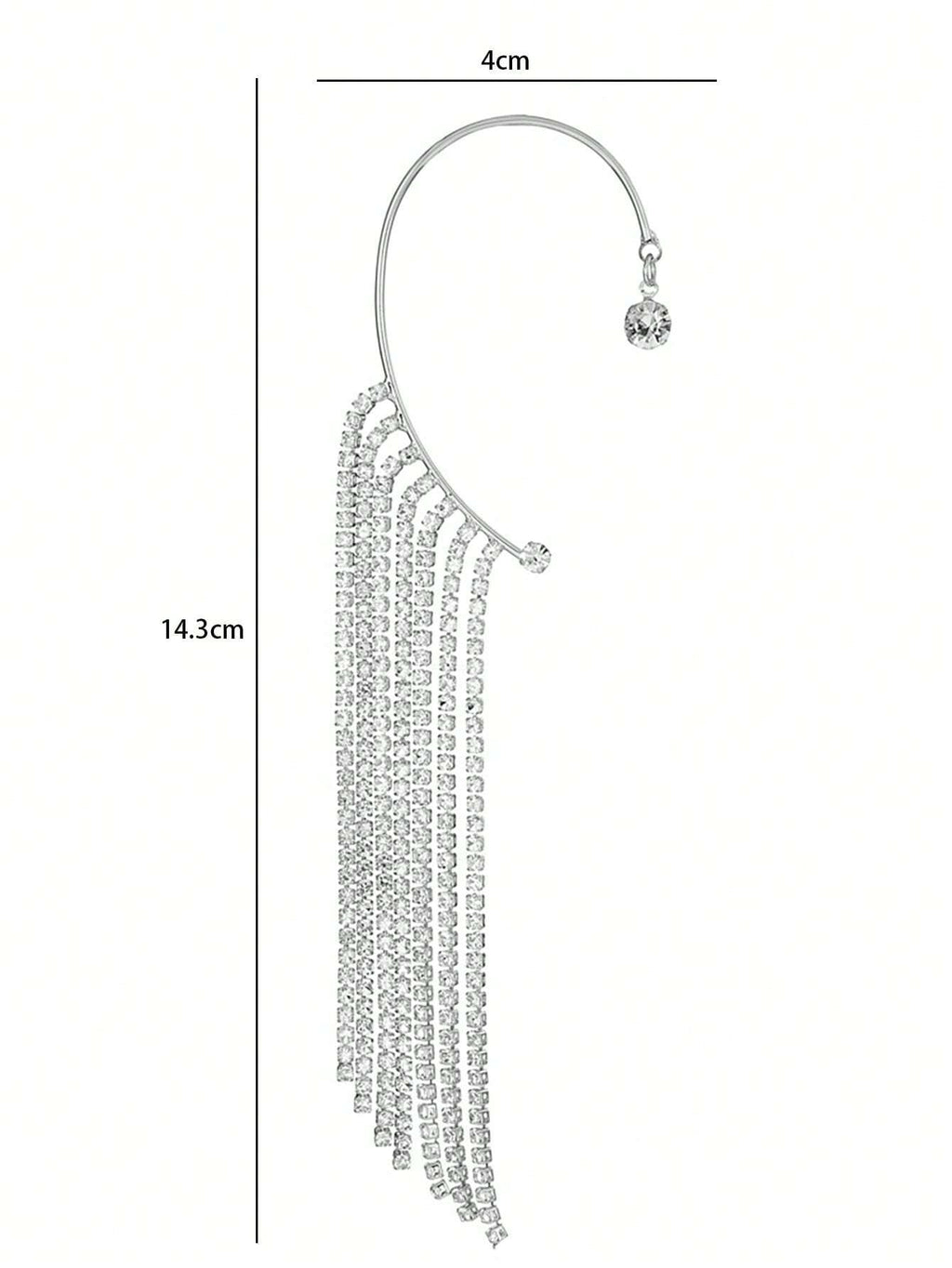 16057 1b-036 Aretes de borlas y diamantes largos 1 Pza