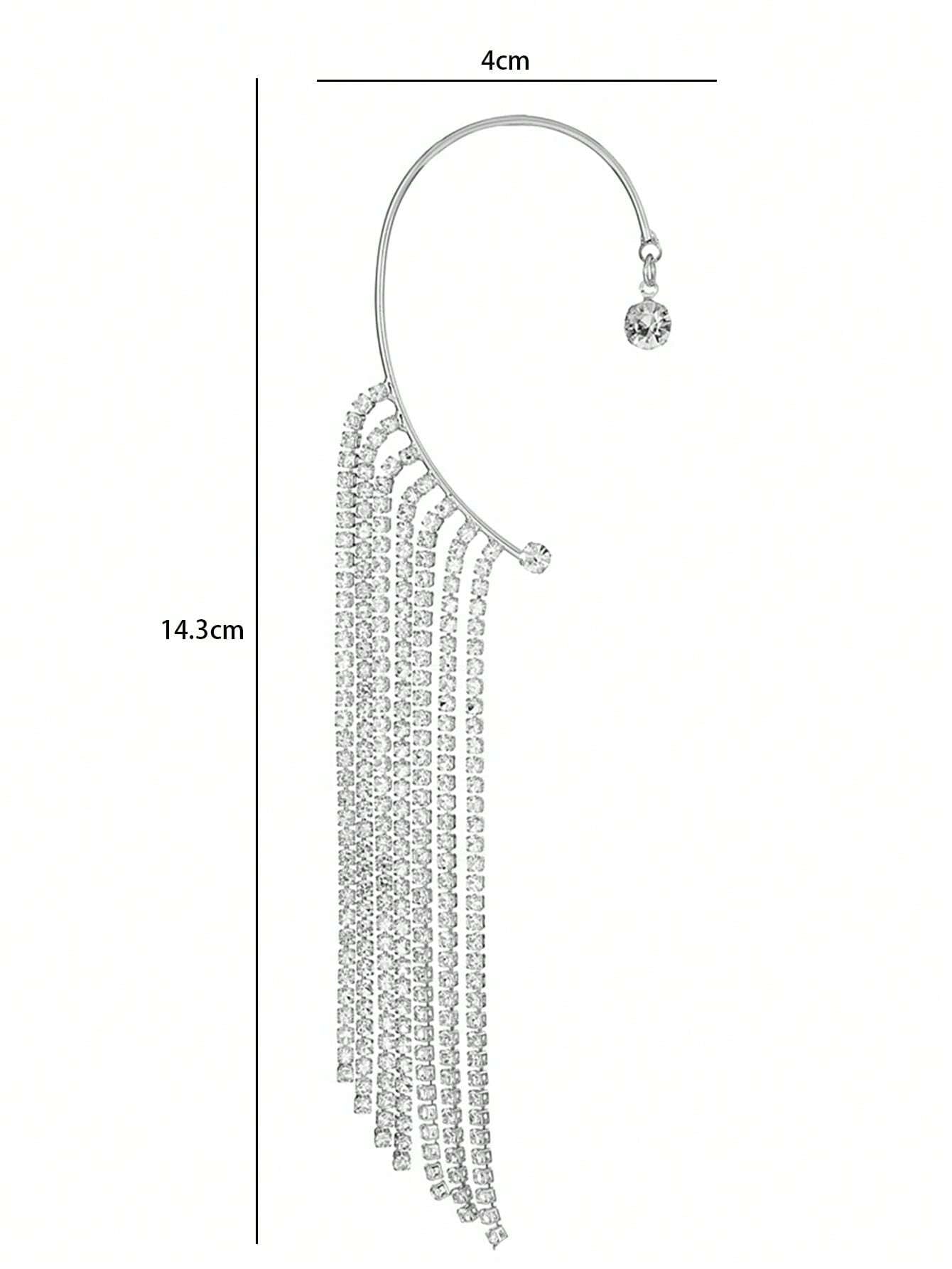 16057 1b-036 Aretes de borlas y diamantes largos 1 Pza