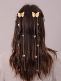 17569 1b-017 Clips de pelo con colgantes de cadena 2 Pzas