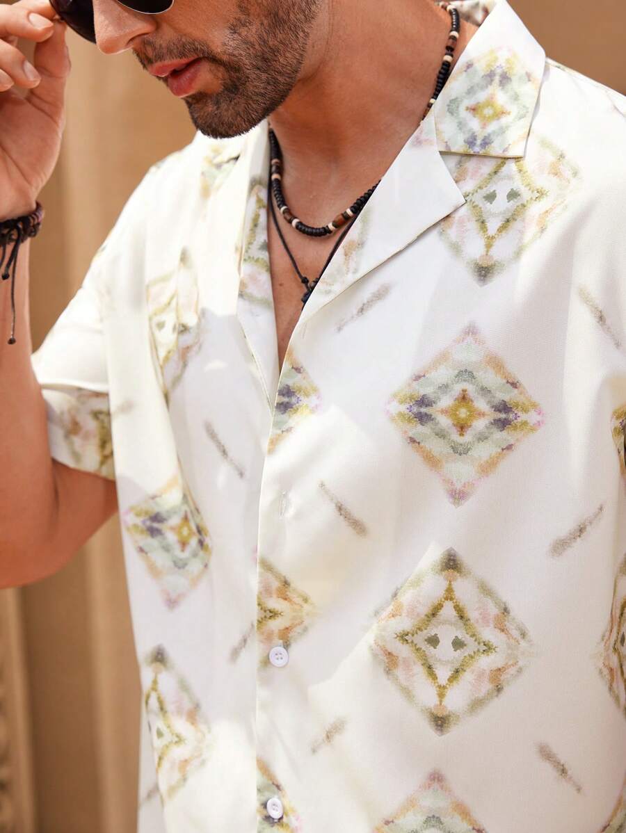 13808 1a-075 Camisa de manga corta con estampado