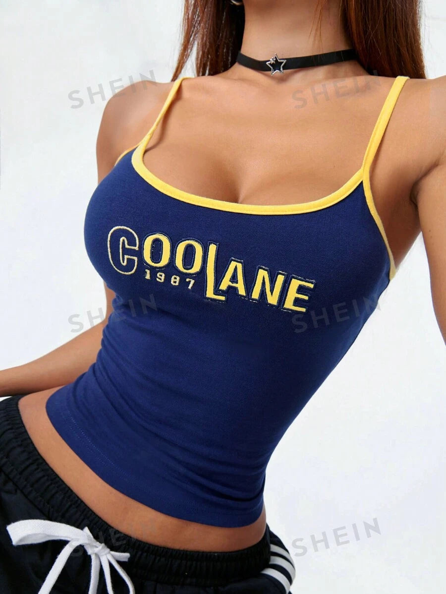14602 2a-03-11 Camiseta de tirantes de moda para mujeres con estilo callejero