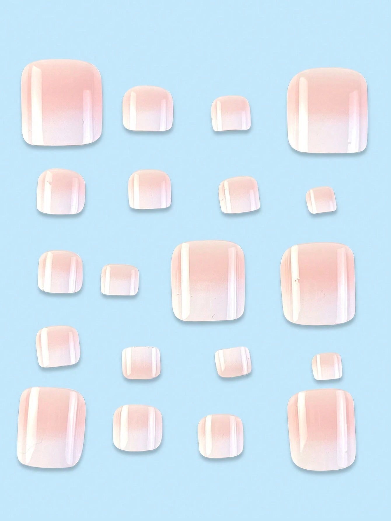 18538 1b-173 Uñas de los pies cuadradas cortas 24 Pzas
