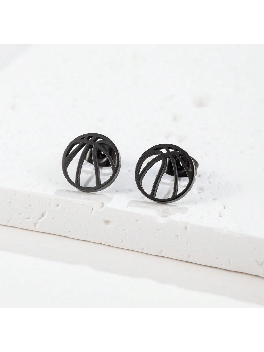 16060 1b-074 Pendientes punk de baloncesto 2 Pzas