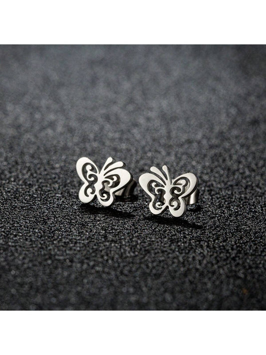 15127 1b-05-17 Pendientes de mariposa simples 2 Pzas