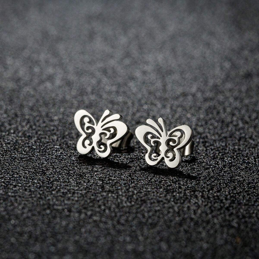 15127 1b-05-17 Pendientes de mariposa simples 2 Pzas