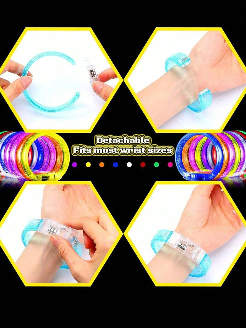 15884 1b-018 Pulsera de fiesta con luz 10 Pzas