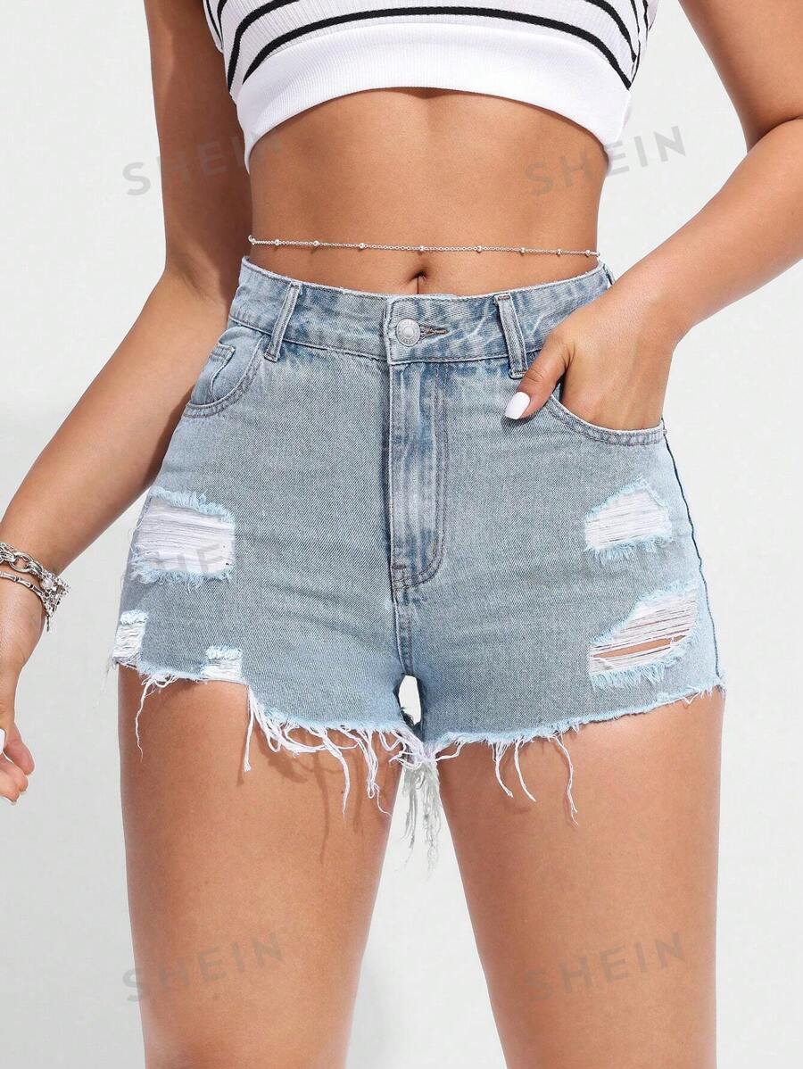 19512 1a-131 Short De Mezclilla Rasgados 1 Pza