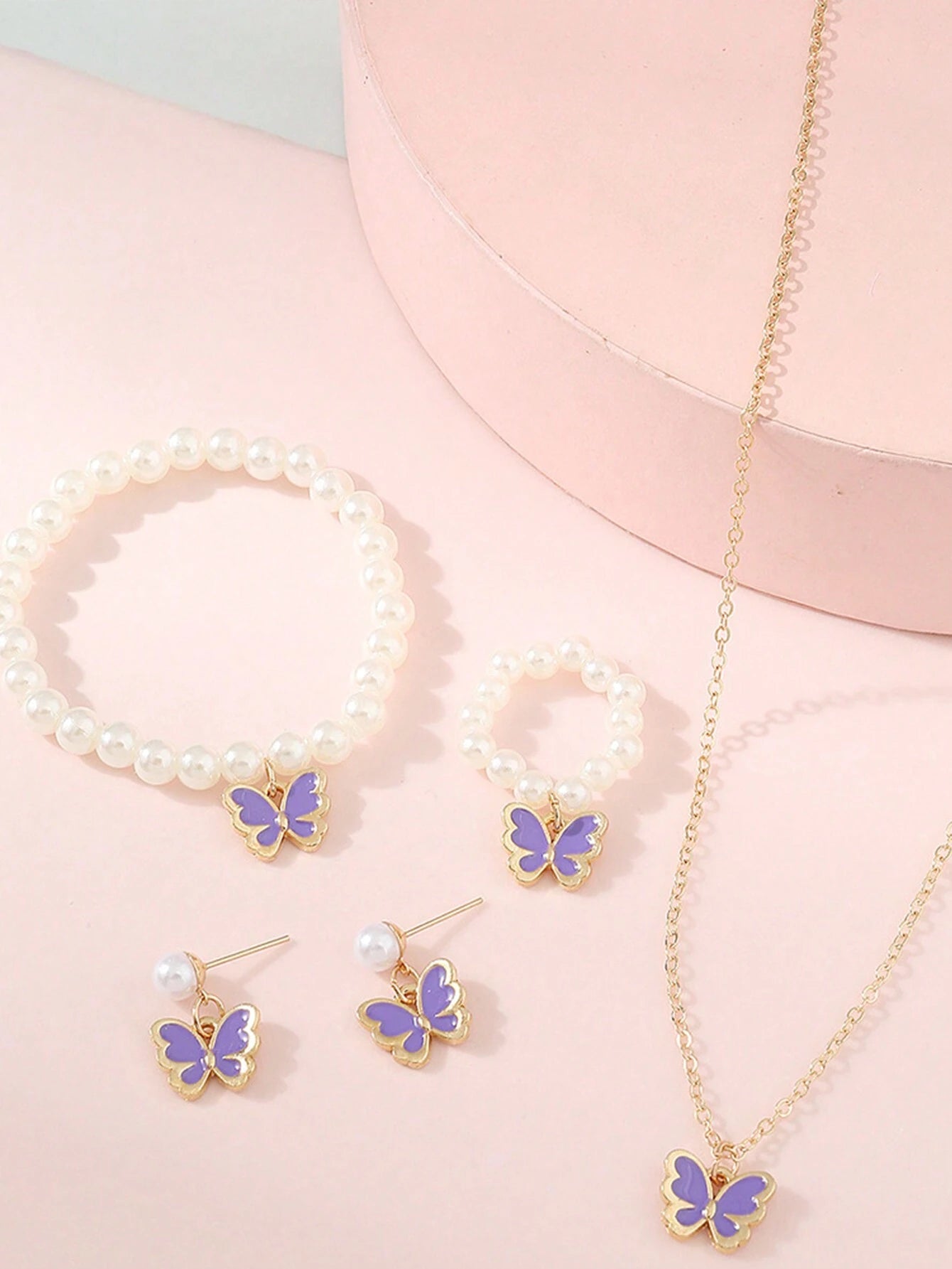 14345 1b-05-06 Conjunto de joyas mariposa 4 Pzas