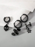 16061 1b-001 Pendientes Diseño calavera punk 6 Pzas