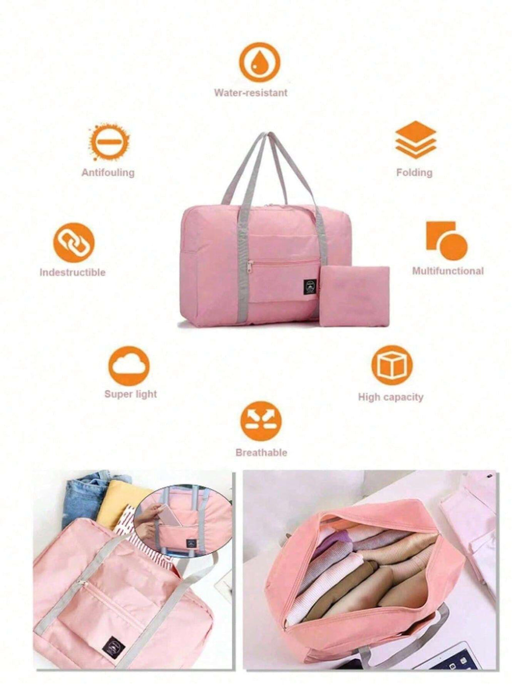 14701 1c-03-13 1 Pieza Bolsa de viaje plegable Bolsa de almacenamiento unisex