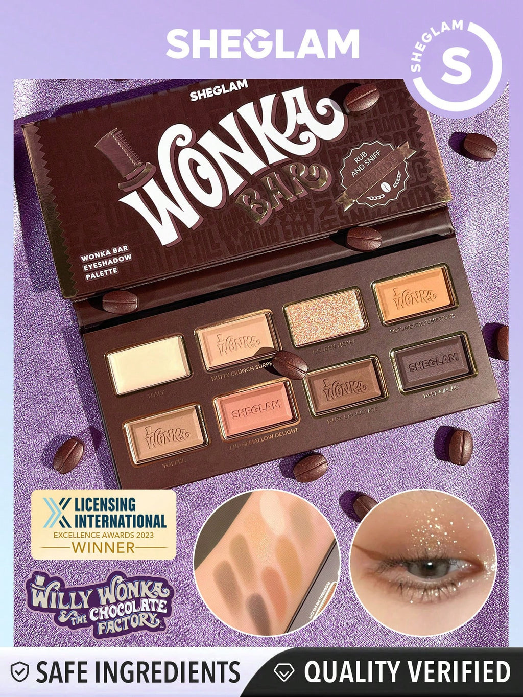 17984 1b-051 SHEGLAM Paleta De Sombras De Ojos Willy wonka