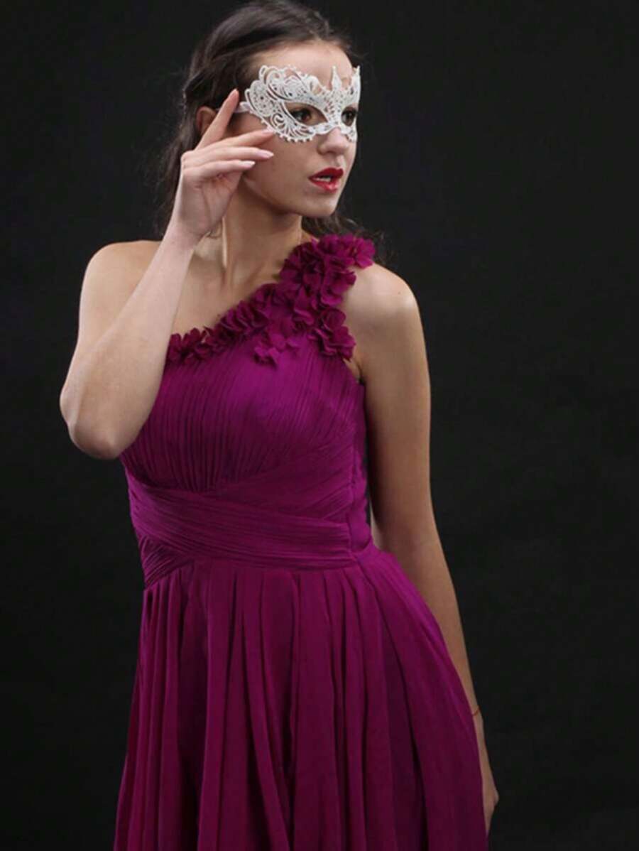 13353 1b-062 1 pieza Máscara de ojos de encaje negro y antifaz de velo semitransparente