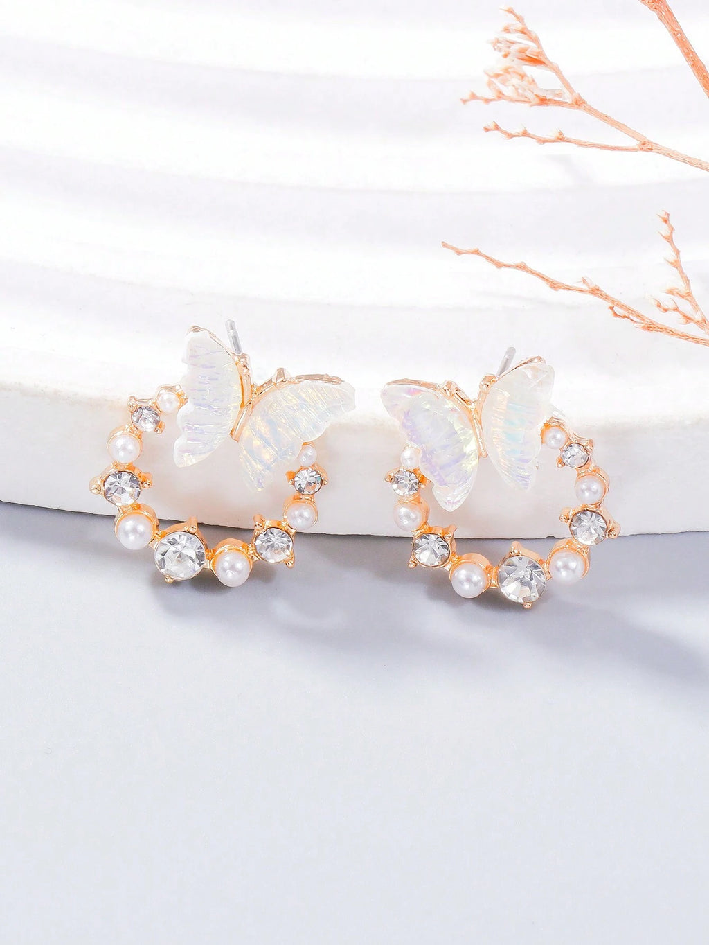 15089 1b-04-02 Pendientes mariposa 2 Pzas