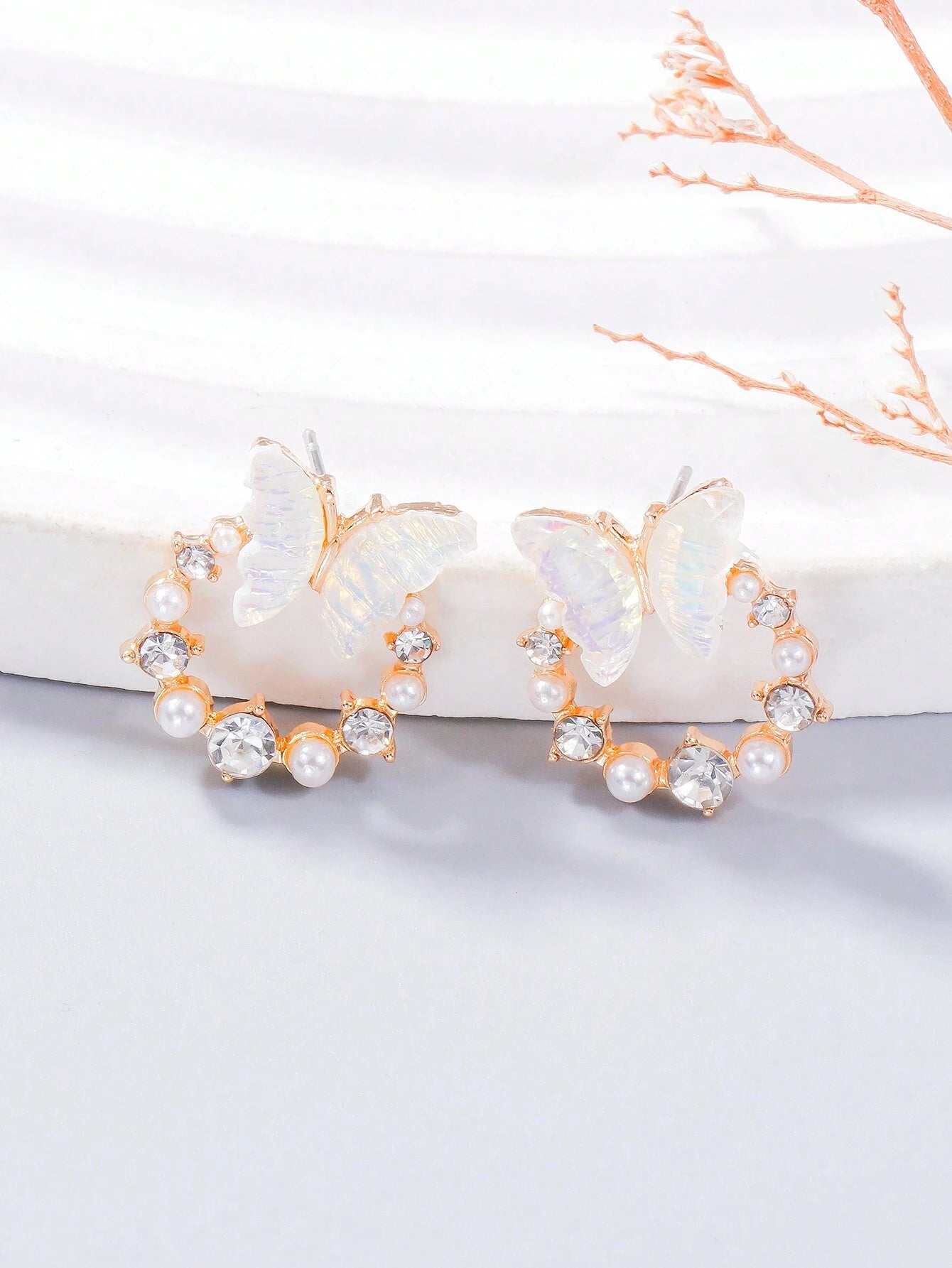 15089 1b-04-02 Pendientes mariposa 2 Pzas