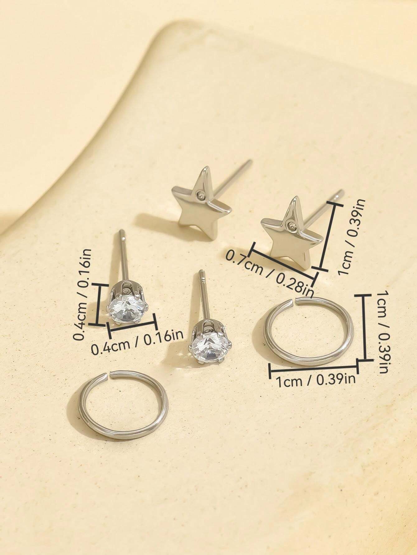 16062 2b-01-05 Aretes Minimalista 3 Pzas