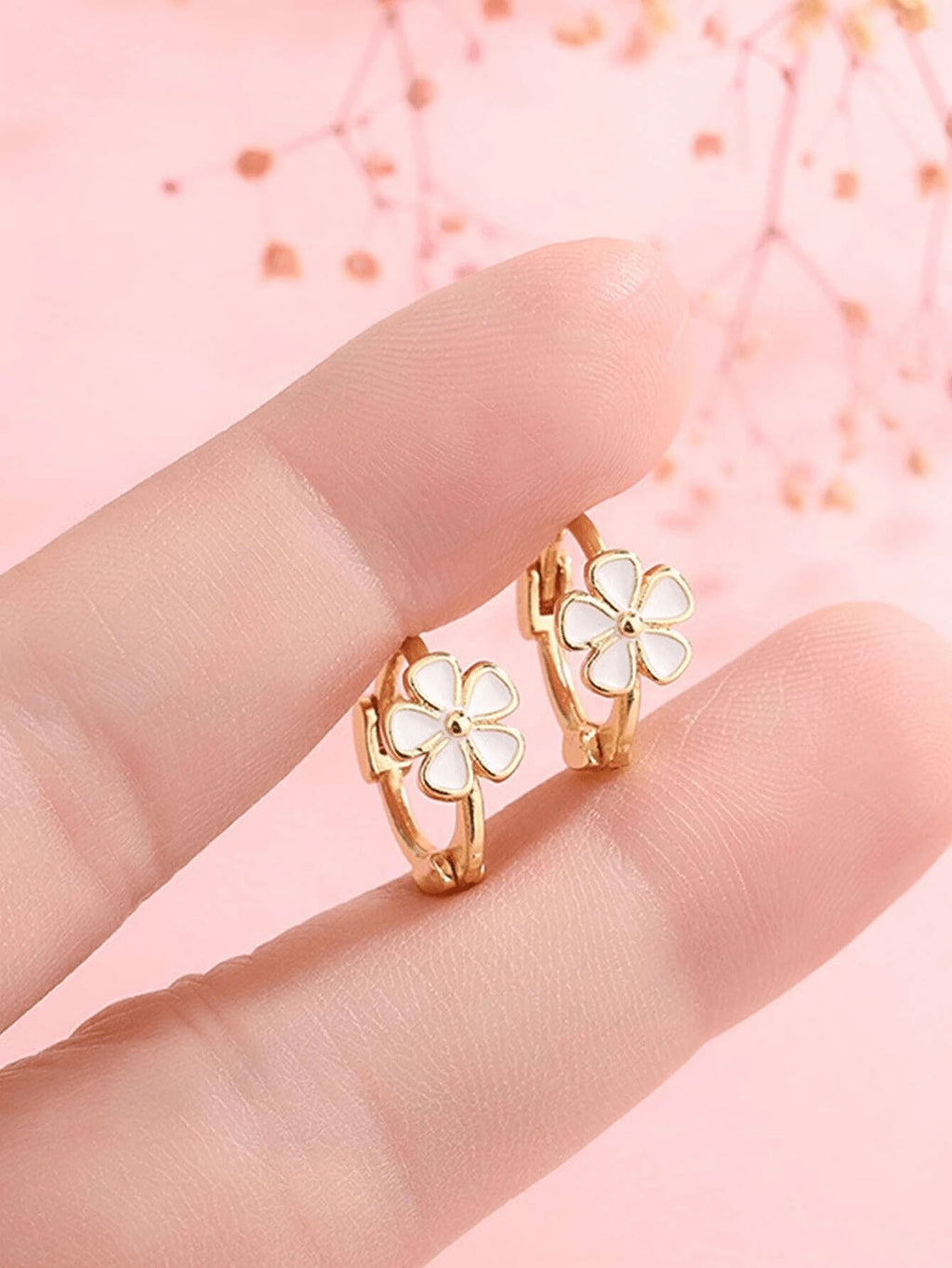 14346 1b-004 Aretes en forma de flor 1 Par