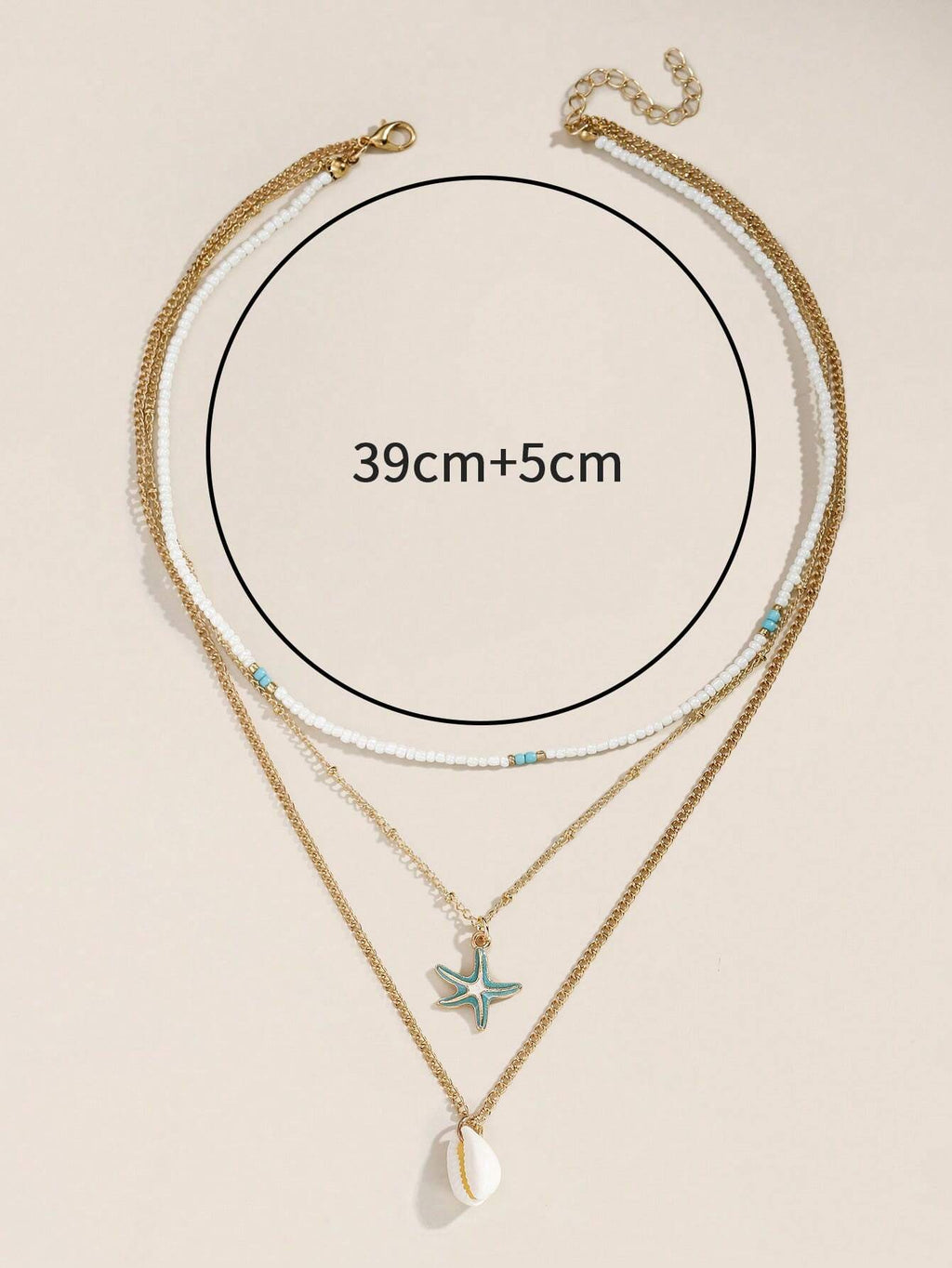 16401 1b-02-08 Collar estilo bohemio 3 capas 1 Pzas