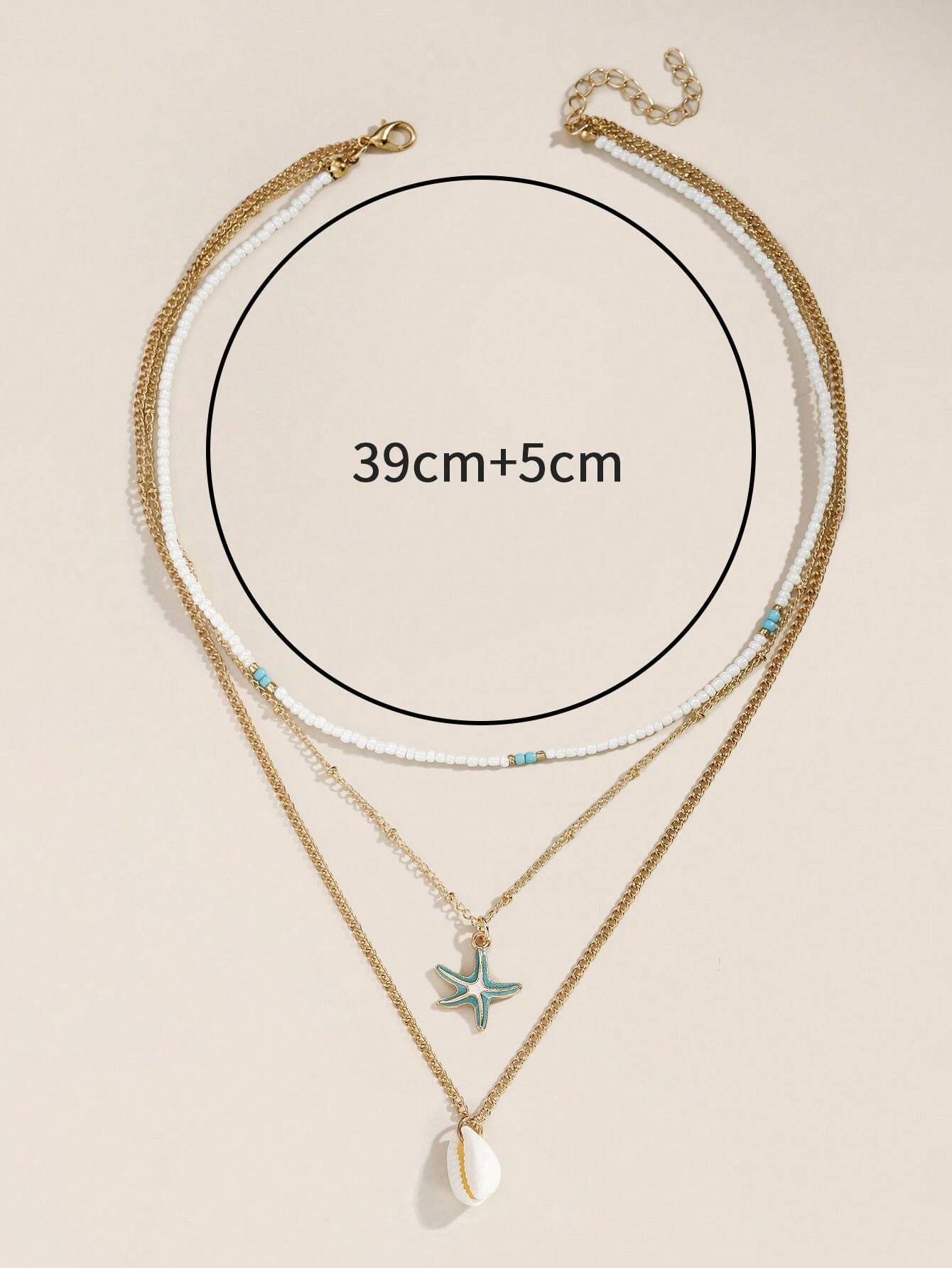 16401 1b-02-08 Collar estilo bohemio 3 capas 1 Pzas