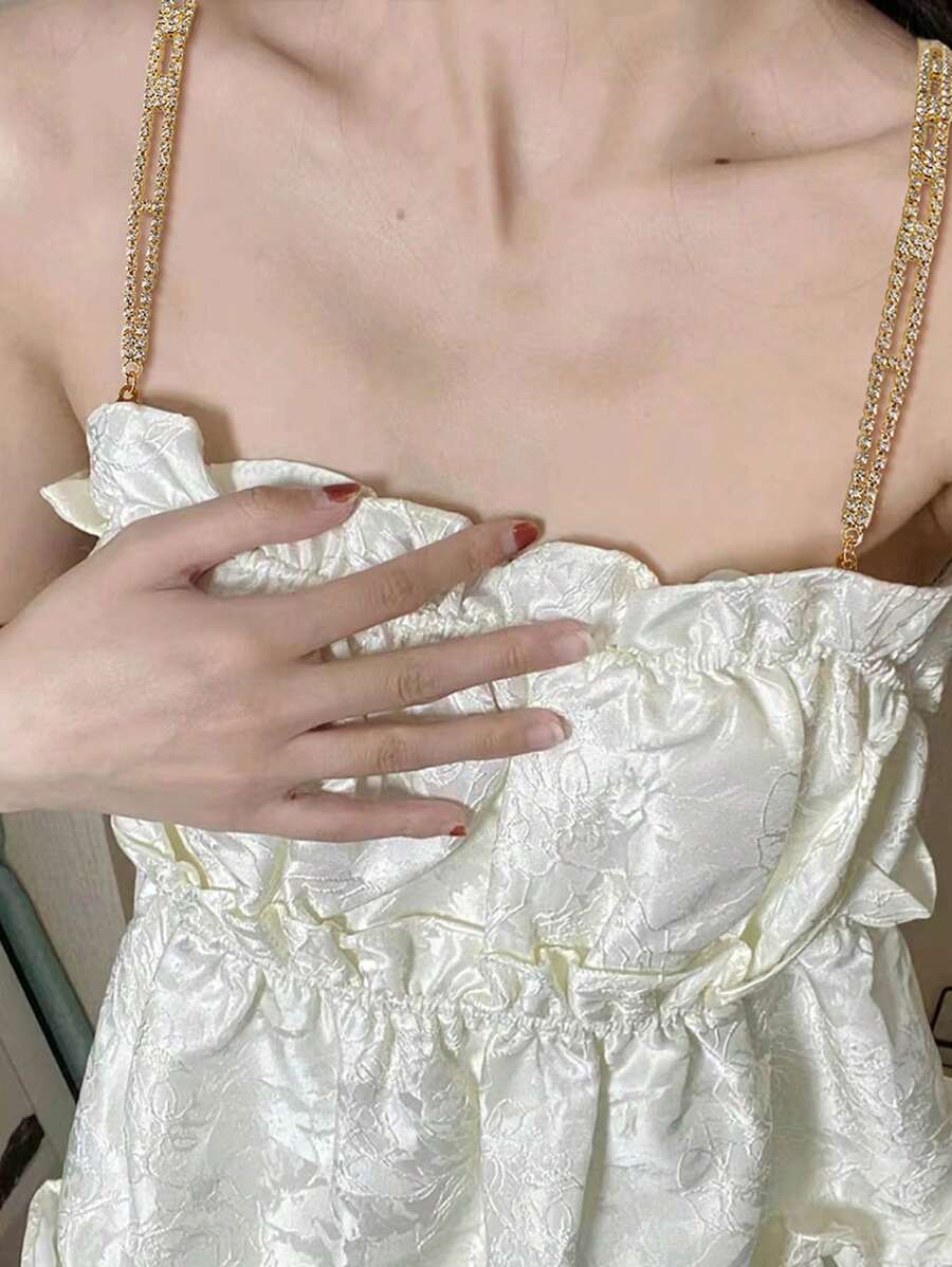 15174 1b-019 Correa de sostén brillante de imitación de cristal de alta calidad 1 pieza