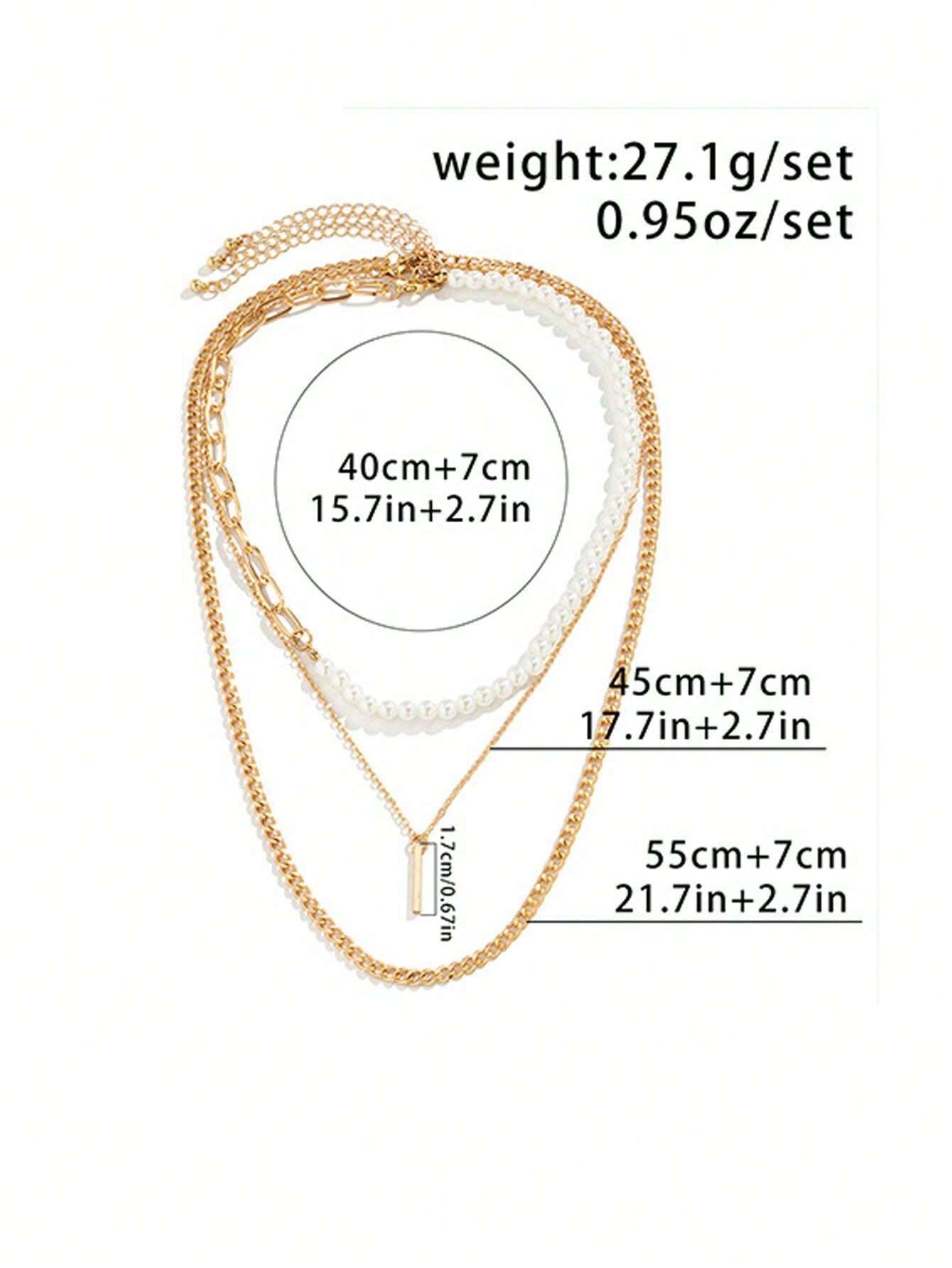16402 1b-054 Collar de moda 3 Pzas