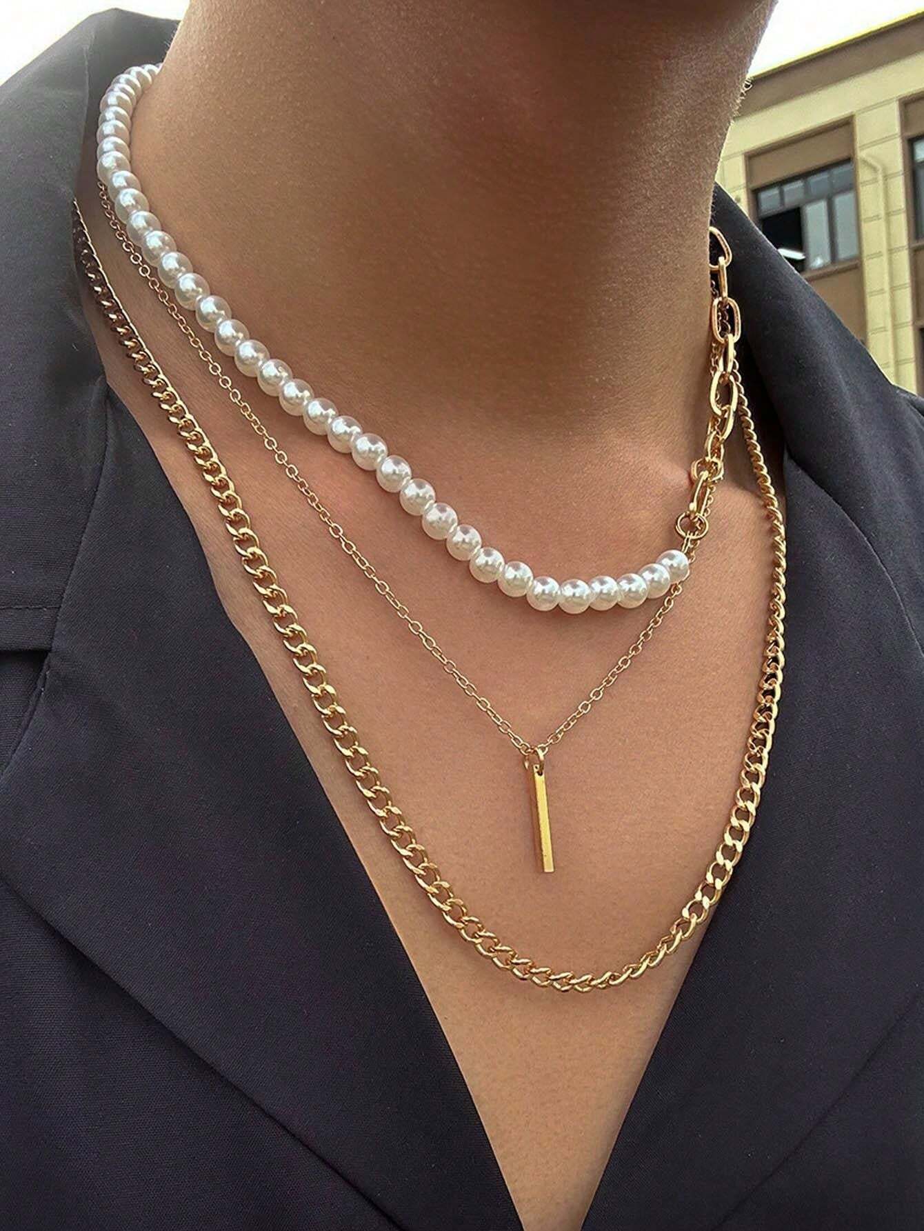 16402 1b-054 Collar de moda 3 Pzas