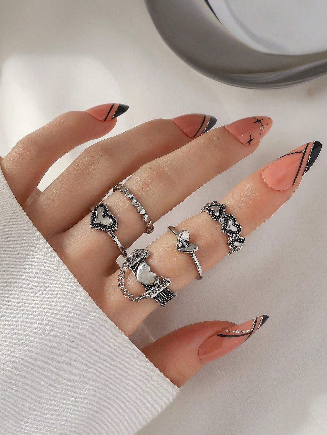 16066 1b-074 Anillos vintage 5 Pzas