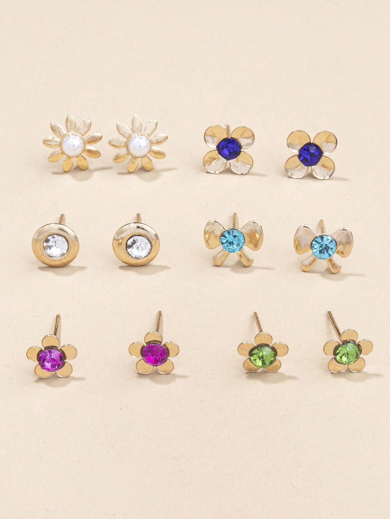 15384 1b-074 Pendientes estilo fresco 12 Pzas